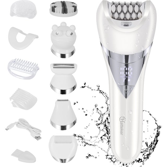Hatteker Women's Multi-functional Electric Epilator Shaver 6-in-1 Body Hair Trimmer Private Area Shaver Set
