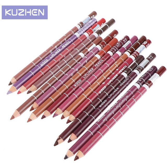 1PC Women Professional Wood Lipliner Pen Long Lasting Waterproof Eyeliner Pencil Charming Lady Lip Liner Makeup Cosmetic Tool