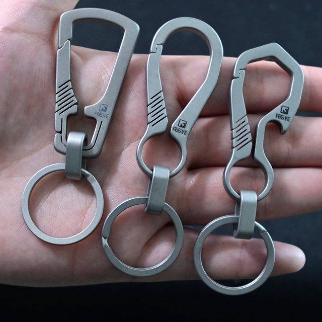 Porte-clés de luxe en titane véritable pour hommes, porte-clés de voiture, Ultra léger, bijoux EDC,