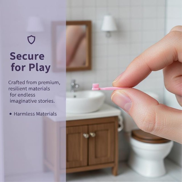 1 Set Doll House Furniture Accessories Toy 1/12 Dollhouse Miniature Mini Cup Toothpaste Toothbrush