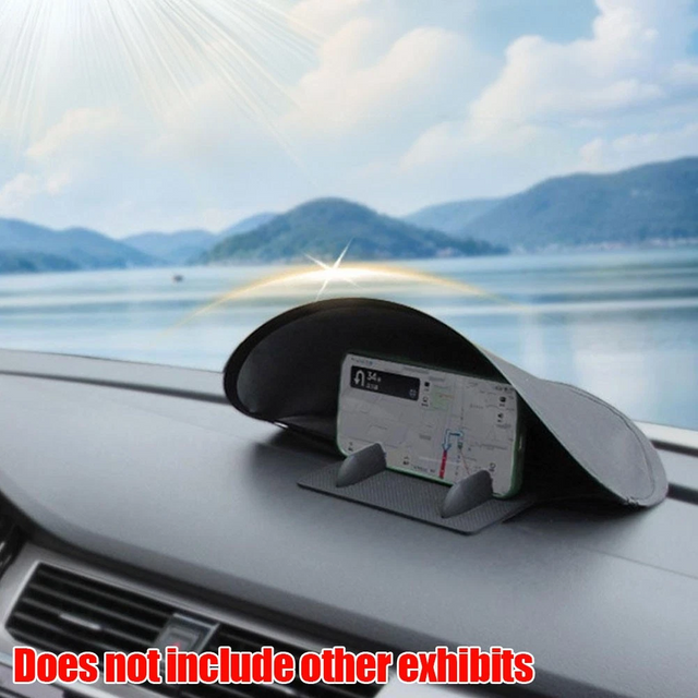 Foldable Car Phone Sun Shade Dashboard Sun Visor with Storage Travel Navigation Phone Sunscreen Protection Cover