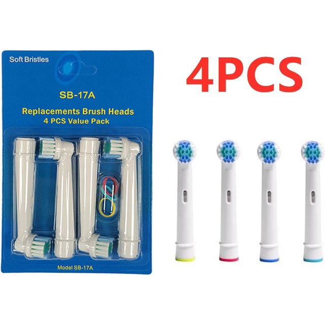 4pcs Compatible with OralB Toothbrush Heads Sensitive Clean SB-17A Fit Advance Power/Pro Health/Triumph/Vitality Precision Clean