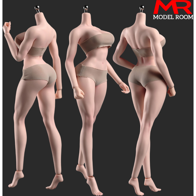 ANT T307 1/6 Scale Female Makeup Seamless Body 12'' Soldier Muscle Big Breast Action Figure Pale Suntan Normal Flexible Body