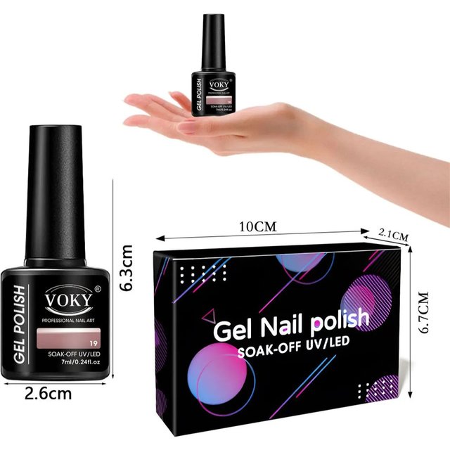 VOKY Autumn Gel Nail Polish Set, 6-color removable UV manicure design, gift for ladies' nail care