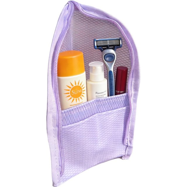 Large Capacity PVC Cosmetic Bag Waterproof Vertical Design Portable Beauty Case Zipper Closure Stand Up