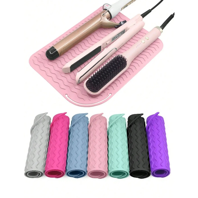 Non-Slip Silicone Heat Resistant Pad Multifunctional Insulation Mat for Hair Straightener Heat Curling Stick Curler Flat Irons