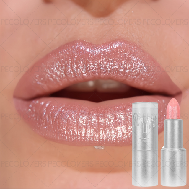 1pc Sparkling Pearlescent Lipstick, Long-Lasting, Shimmering Glitter Finish, Ideal for Music Festivals & All Skin Types
