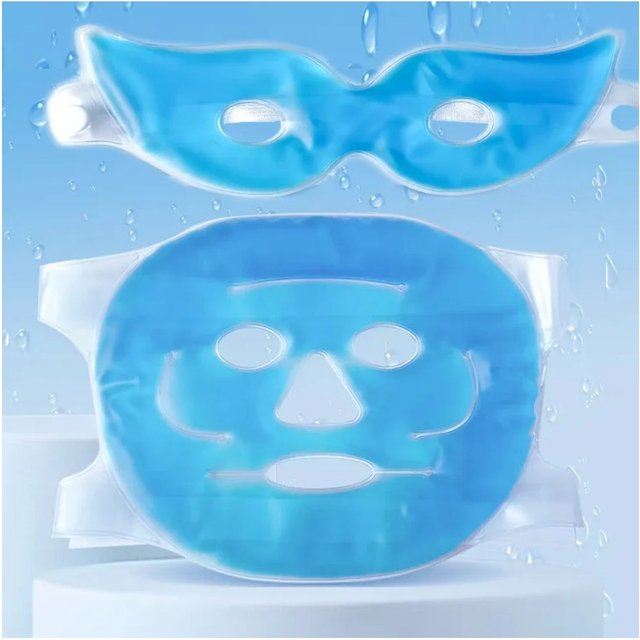 Face Cooling Mask Gel Eye Mask Ice Pack Cooling PVC Hot Cold Therapy Skin Care Tool Gel Face Mask Skin Firming Spa Sleep Mask