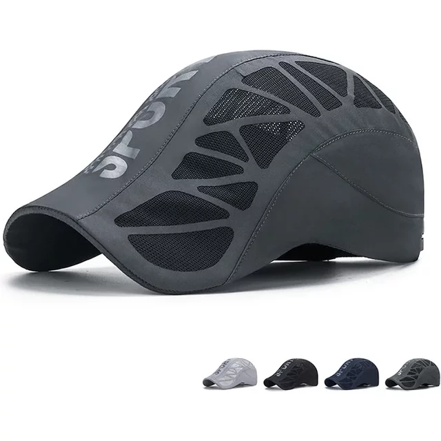 Summer New Sport Alphabet Forward Hat Men's Breathable Mesh Shade Quick Dry Hat Outdoor Sunscreen Cap