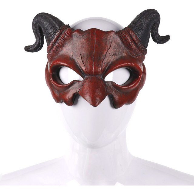 Halloween démon masque cornes diable demi-masque fête Cosplay horreur monstre mascarade effrayant