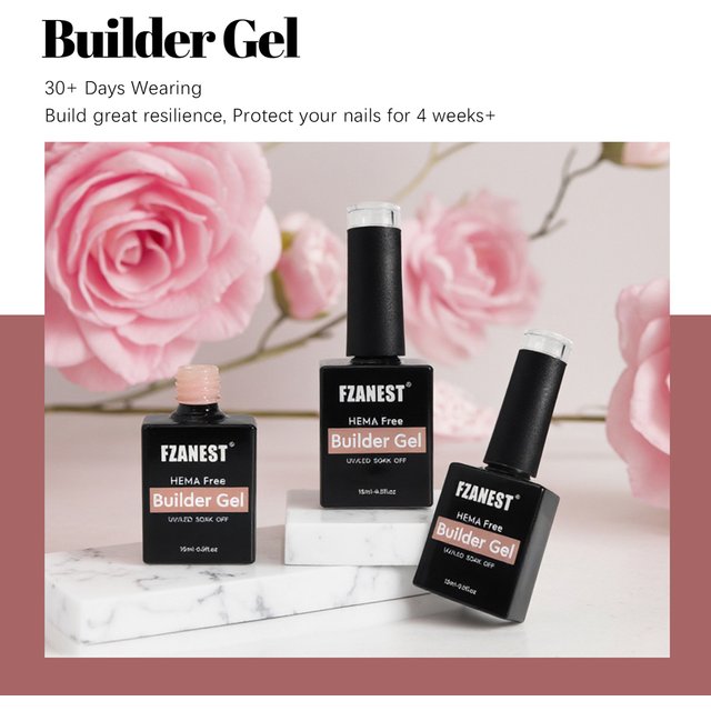 FZANEST Hema Free biab Builder Gel in a Bottle Gel Nail Polish Biab Nails Builder Hard Gel Nail Strengthener Extension Nails