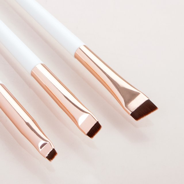3 pièces bord eyeliner brosse tête oblique brosse à sourcils contour eyeliner brosse ultra-mince