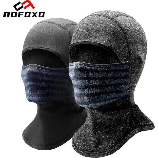 NOFOXO Winter Face Mask Running Scarf Cycling Mask Fleece Thermal Balaclava Velvet Cap Skiing Hat Headwear Cold Resistant