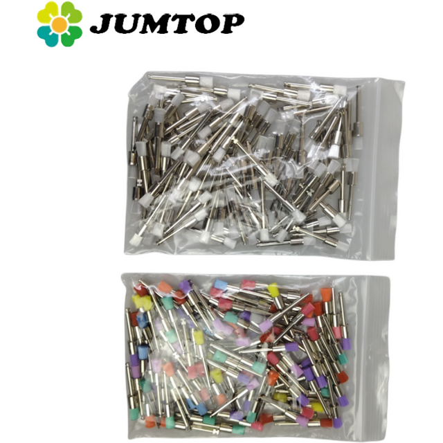 JUMTOP 100Pcs Dental Polishing Brushes Flat Type Nylon Dentistry Prophy Polisher for Teeth Whitening Dentistry Tools