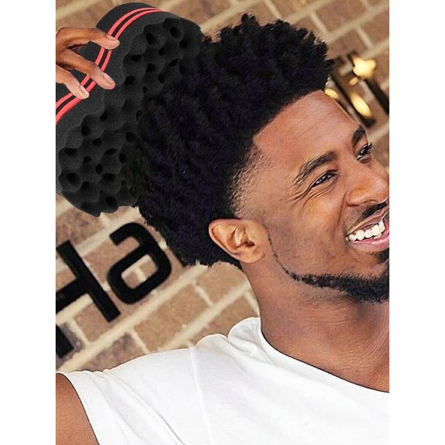 4Pcs Twist Hair Sponges Set Big Holes Barber Hair Brush Sponge Locking Twist Afro Curl Coil Wave Hair Care Tool Curl Brush