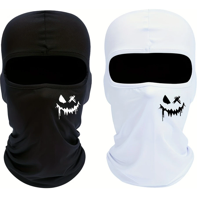 1/2pc Multifunctional Sun Protection Balaclava Full Face Mask with Neck Spring Summer Ice Silk Outdoor Sports Fashion Print cap