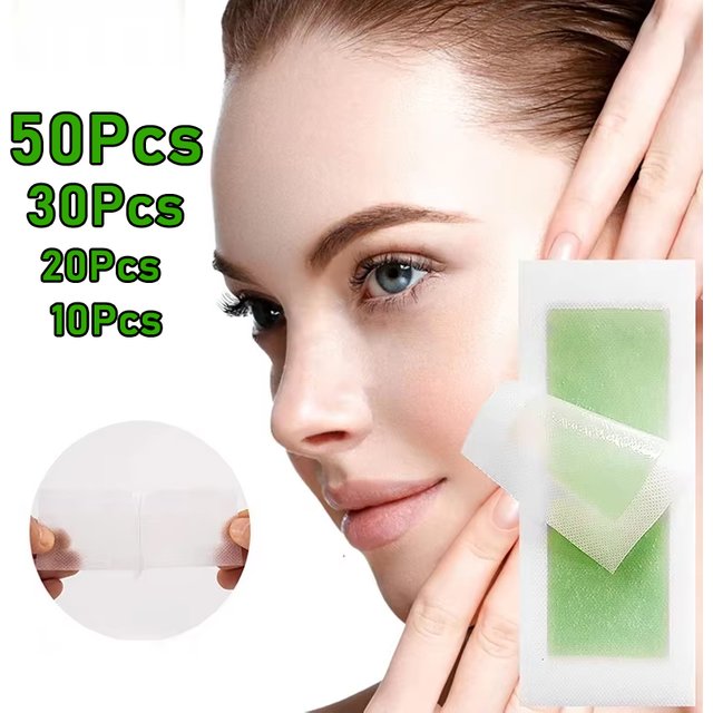 50/30/20/10Pcs Depilatory Wax Strips For Hair Removal Wax Paper Cold Wax Strips Paper For Face Neck Arm Leg Body Beauty Tools