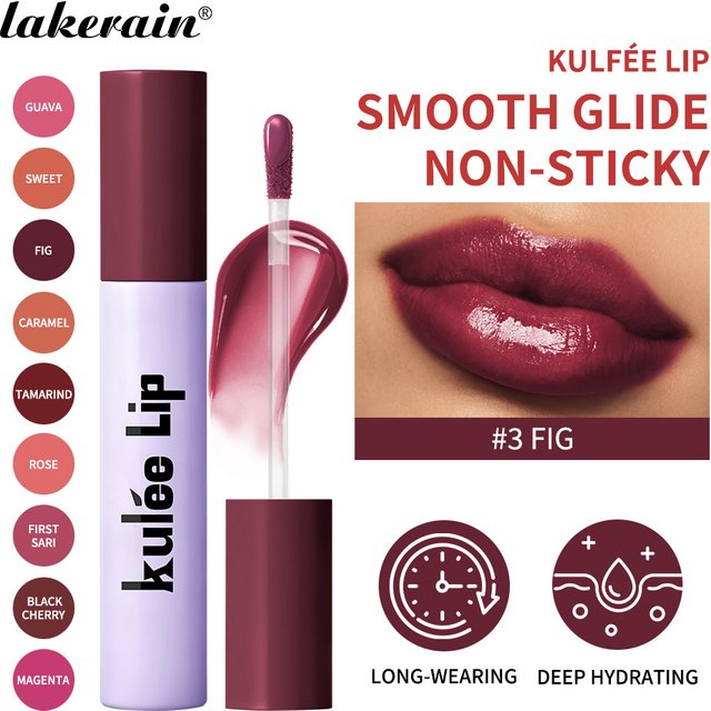 Lakerain Kulfée Lip Oil Long-lasting Moisturizing 9 Color Lip Gloss Non-Sticky Smooth Glide Deep Hydrating Lips Beauty Makeup