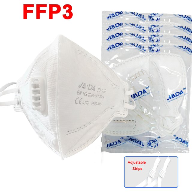 FFP3 masks 3D Protective Face Mask 6-layer Disposable CE Approved Respiratory Protection Individual Package