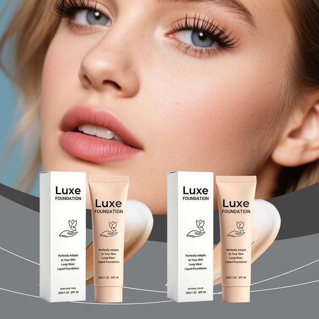Luxe Foundation SPF50 Color‑Changing Self‑Adjusting Skin Tone Concealer Minimize Pores Cover Facial Imperfection Makeup Base