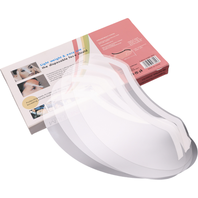 50/100Pcs Disposable Clear Face Shield Visors,Self-Adhesive Eye Protective Masks For Haircut Shower Makeup Salon Barber Supplies
