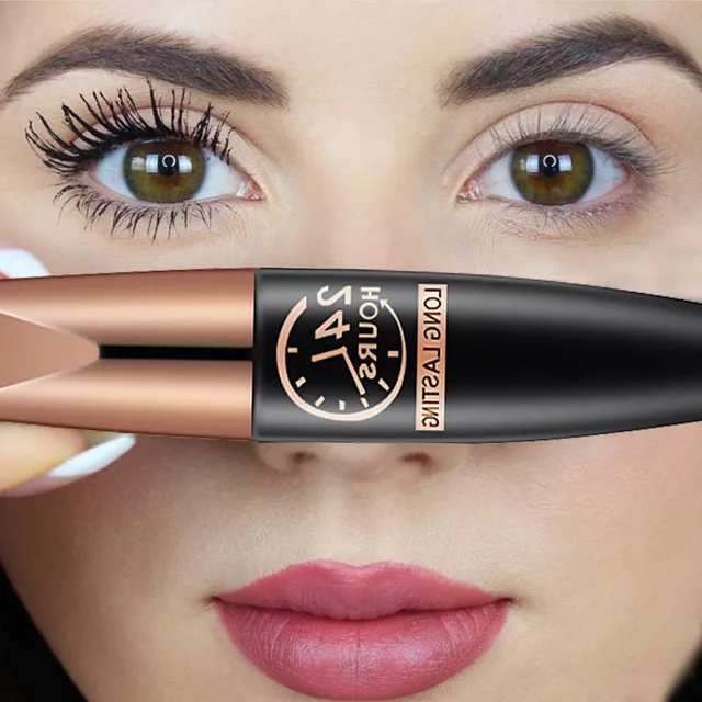 Waterproof Anti-sweat Mascara Lengthens Eyelashes Extension Black Silk Fiber Mascara Female Non-smudge Mascara Makeup Cosmetic