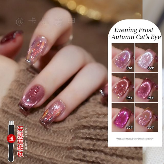 Kaniu 12ml Pink Cat Eye Gel Nail Polish Crystal Magnetic Gel Semi-permanent Soak Off UV Varnish Nail Art Salon Manicure