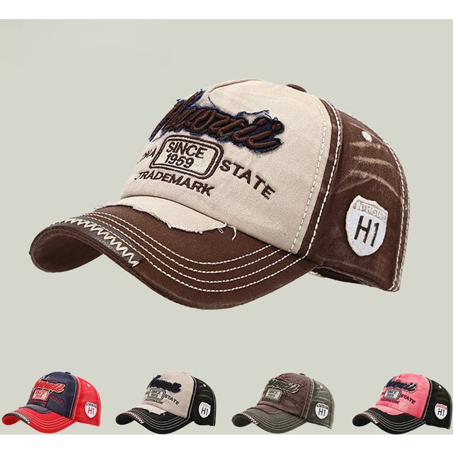 Korean Retro Men Women Baseball Hats Cotton Snapback Caps Embroidery Washing Versatile Fashion Letter Leisure Sunscreen Outdoor