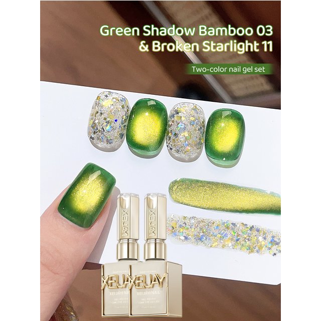 2pcs Glitter Gel Nail Polish for Sparkling Nail Art - Professional Shiny UV LED Manicure For Salon Home Art