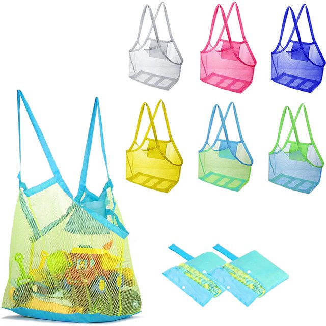 Children Sand Away Protable Mesh Bag Kids Toys Storage Bags Swimming Large Beach Bag for Towels Women Cosmetic Makeup Bag сумка