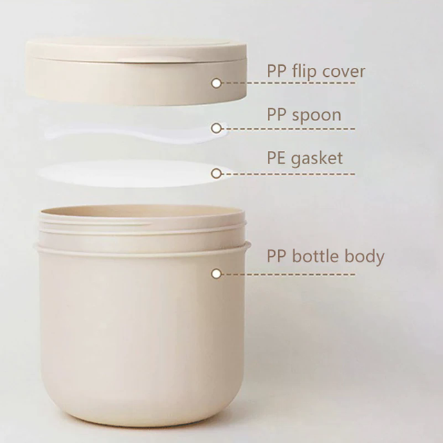 1 pot en plastique rechargeable de 300/400 ml avec cuillère, vide, pour démaquillant, crème visage, lotion, idéal pour les voyages
