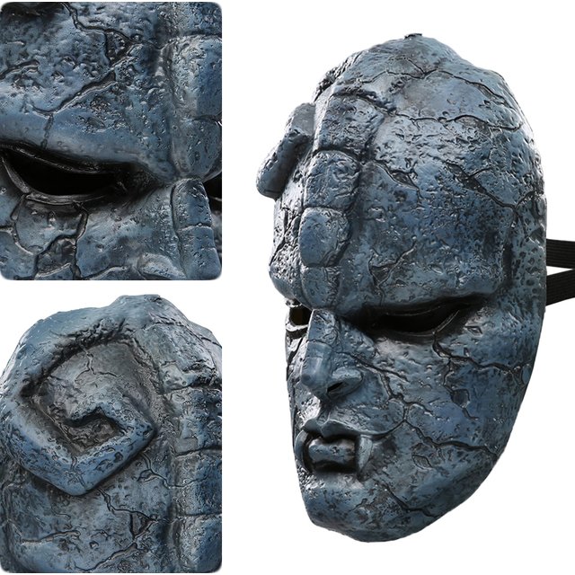 Anime Bizarre Adventure Phantom Blood Stone Mask Cosplay Fantasy Face Mask Cosplay Costume Accessories Men Halloween Prop