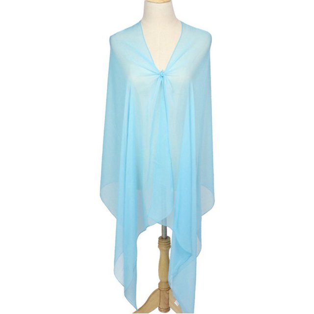 1pc Solid Color Georgette Scarf Solid Color Dancing Scarf Sunscreen Scarf Sun Block Cape Women Shawl Dual Scarf