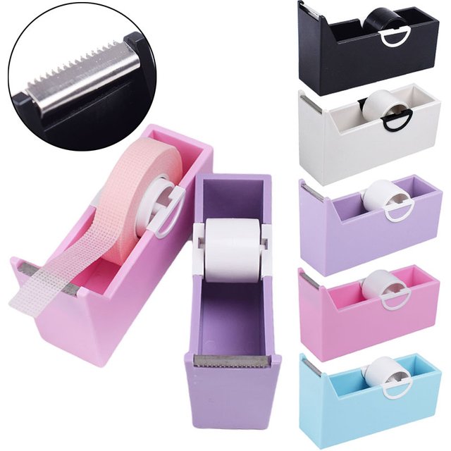 Eyelash Extension Tape Holder Base Lash Adhesive Tape Cutter Dispenser Grafting Lash Plastic Rotating Tape Cutting Makeup Tool