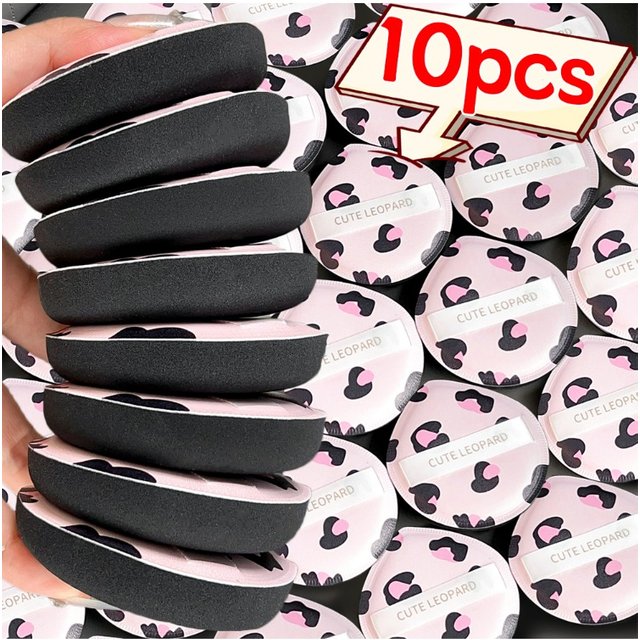 Leopard Print Puffs Cotton Foundation Sponge Dry Wet Face Beauty Makeup Cosmetic Puff Soft Air Cushion Concealer Powder Tools