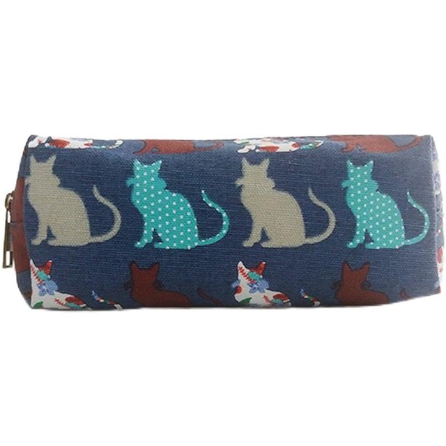 Miss Lulu School Pencil Pouch,Pen Case Makeup Bags Pouch,Canvas Bag Stationery Box for Student Office