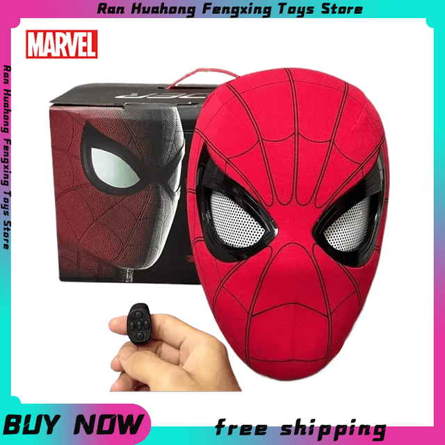 Mascara Spiderman couvre-chef masque Cosplay yeux mobiles masque électronique Spider Man 1:1