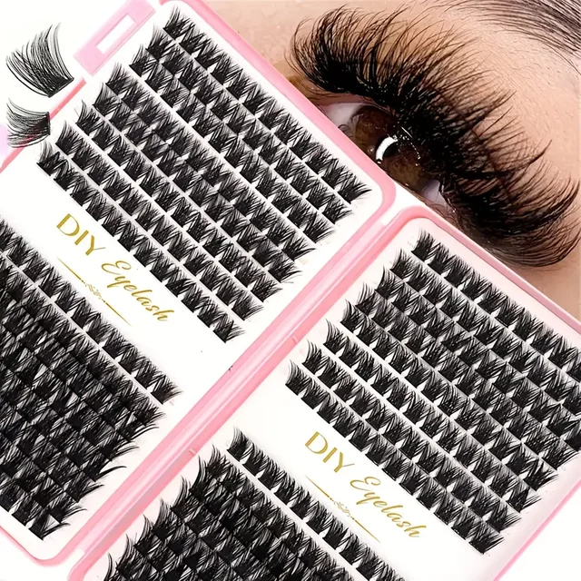 Eyelash Extension Kit - Individual Eyelashes Set, D-Curl, Multiple Lengths, Odorless, Easy to Apply for Home Makeup Books