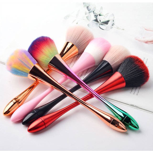 1pc Soft Slender-Waist Nail Dust Brush Dust Clean Nail Art Cleaner Remover Powder Brush Make Up Colorful Mnicure Pen Tools