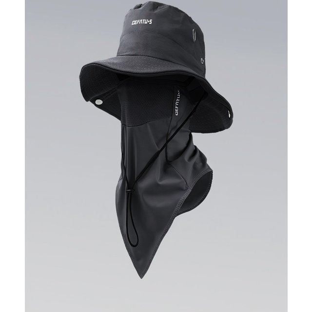 Sun Hat+Face Mask, Solid Color Foldable Brim, Beach Fishing Hat, Suitable for Beach Fishing, Hiking, Outdoor Activities