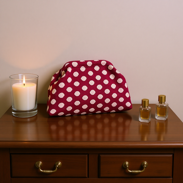 Portable Makeup Organizer Trendy Multi-Pattern Pouch Hand-Held Cosmetic Bag Lightweight Knitted Cosmetic Bag For Daily Commute
