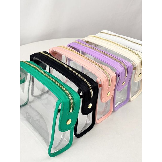 Travel Storage Cosmetic Bags PVC Waterproof Transparent Cases Large Capacity Zipper Wash Bag Portable Make Up Pounch