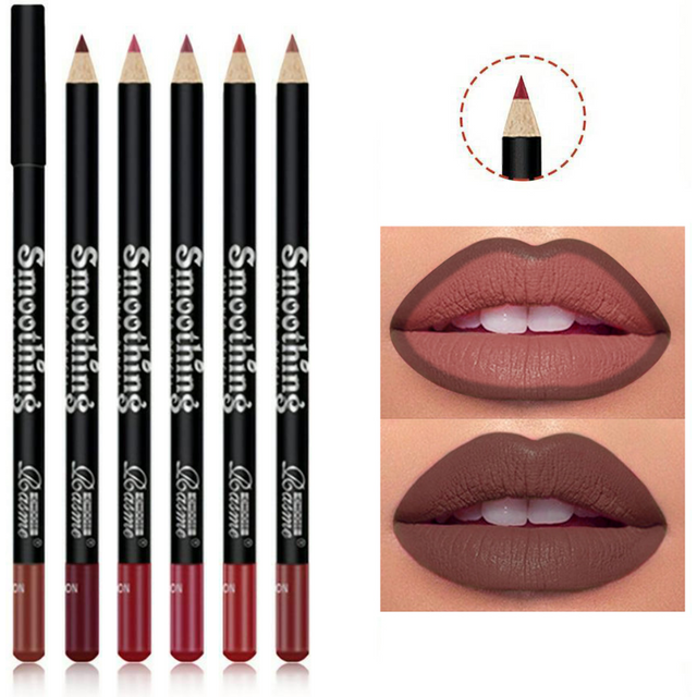 6-Color Waterproof Matte Lip Liner - Long-Lasting, Non-Transfer Formula, Matte Finish, 6 Versatile Shades