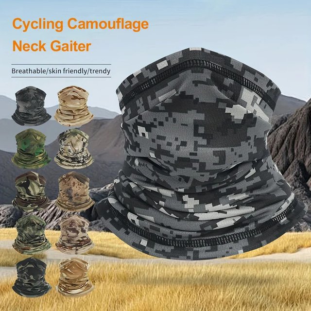 Cache-cou de cyclisme camouflage printemps-été unisexe respirant, écharpe magique, masque facial de protection solaire pour la pêche et le camping, extensible