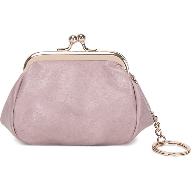 Women Retro Clip Coin Purse Kiss Lock Portable Coin Bag PU Leather Small Storage Bag Ladies Key Bag Lipstick Storage Bag