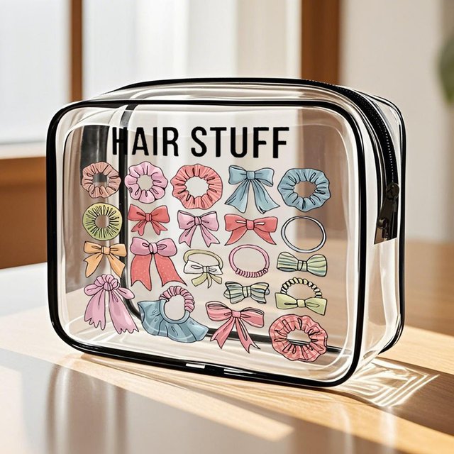 Clear PVC Women Large Capacity Travel Organizer Easy Wipe Clean Toiletry Pouch Daily Use Trip Toiletry Travel Cosmetic Bag