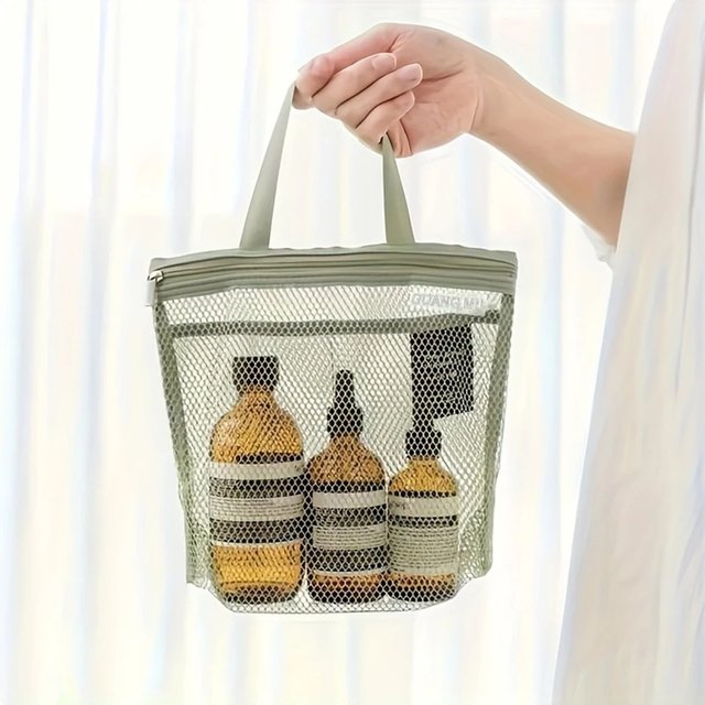 Portable Makeup Bag, Breathable Mesh, Waterproof Shower Bag, Fitness Bag, Miscellaneous Storage Bag, Travel Grooming Bag