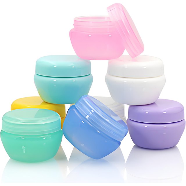 30Pcs 5g 10g 20g 30g PP Mushroom Shaped Cosmetic Cream Jars Empty Make up Sample Jar Face Cream Packaging Loose Powder Pot