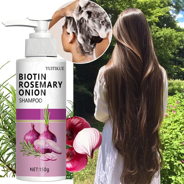 Biotin Rosemary Onion Shampoo 150g - Strengthens Roots & Reduces Hair Fall, for All Hair Types, Promotes Thicker Confident Hair