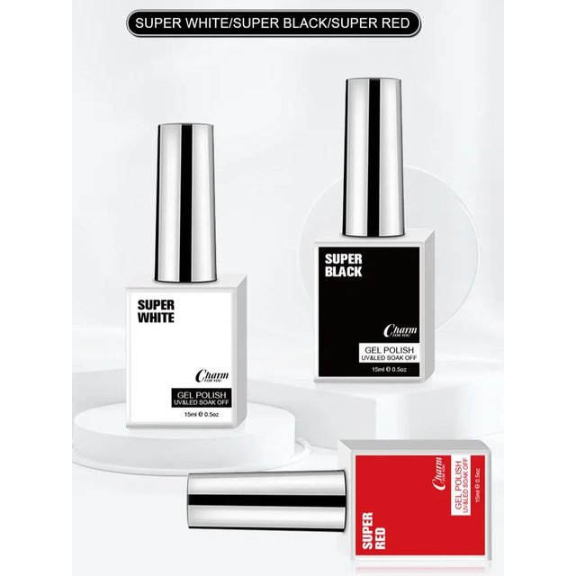 15ml Gel Nail Polish,Three Colors Optional, Black,White,Red,Soak Off LED Nail Gel Polish Nail Art Starter,Manicure Salon At Home